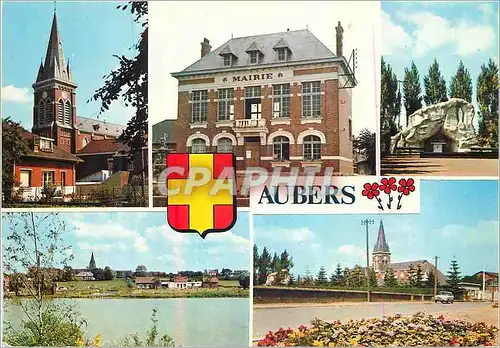 Moderne Karte Aubers Village Fleuri
