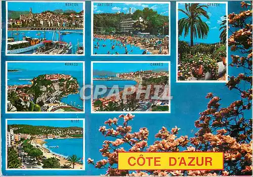 Moderne Karte Souvenir de Cote d'Azur Menton Antibes Grasse Monaco Cannes Nice