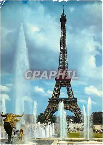 Cartes postales moderne Paris La Tour Eiffel et les Bassins du Palais de Chaillot