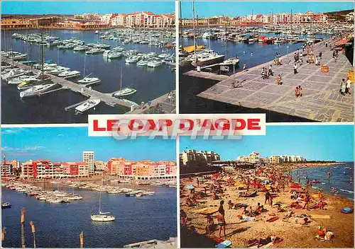 Moderne Karte Le Cap d'Agde (Herault) Le Port et Roberts Club Le Qquai Le Port La Blage du Mole