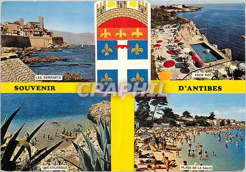 Cartes postales moderne Souvenir d'Antibes Carrefour Mondial du Tourisme Cote d'Azur Cite des Fleurs