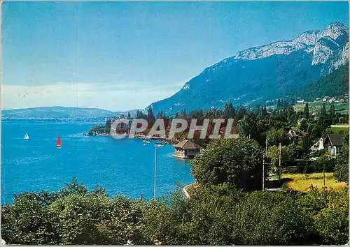 Moderne Karte Lac d'Annecy (Haute Savoie) Menthon et Mont Vevrier