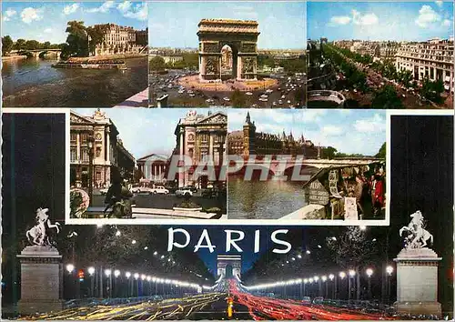 Cartes postales moderne Souvenir de Paris Notre Dame Arc de Triomphe