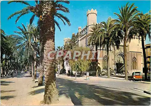Moderne Karte Palma de Mallorca (Mallorca) Promenade Sagrera et la Bourse