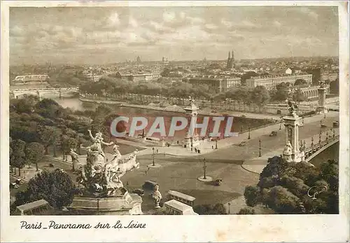 Moderne Karte Paris Panorama sur la Seine