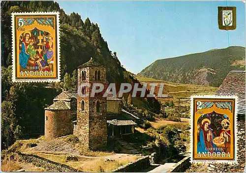 Moderne Karte Valls d'Andorra Alt 1560 m Eglise Romane