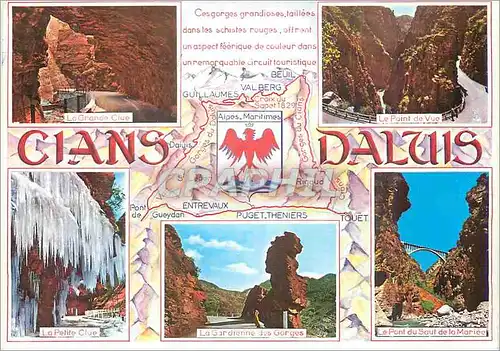 Moderne Karte Circuit des Gorges du Cians et de Daluis (Alpes Maritimes)