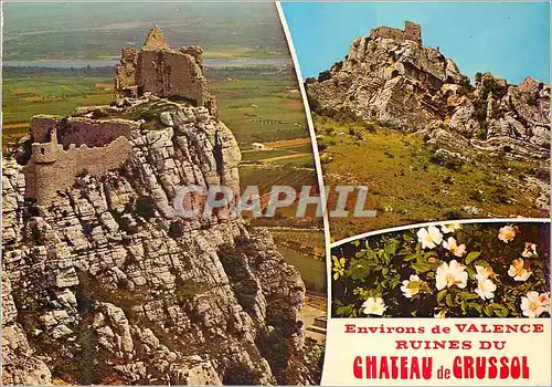 Cartes postales moderne Le Chateau de Crussol dominant la Vallee du Rhone