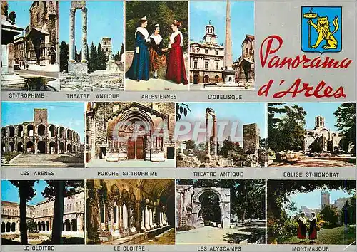Moderne Karte Panorama d'Arles Folklore