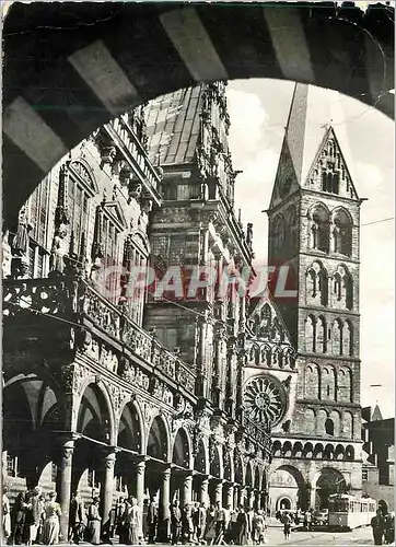 Moderne Karte Bremen Rathaus mit Dom Tramway