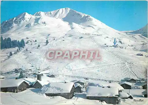 Moderne Karte Grand Bornand (Haute Savoie) Alt 2100 m Village du Chinaillon et le Lachat Vue partielle des Pis