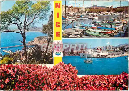 Cartes postales moderne Nice Soleil de la Cote d'Azur Vue Generale de la Bale des Anges Bateaux