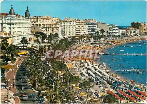 Moderne Karte Cannes Cote d'Azur Les Palaces de la Croisette