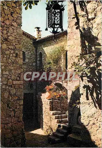 Moderne Karte Eze (A M) Reflets de la Cote d'Azur Dans le vieux village le ch�teau  du Prince de Suede et la v