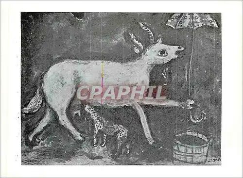 Moderne Karte Musee des Arts Moderne Ceret (France) La Vache a l'Ombrelle (Marc Chagall)