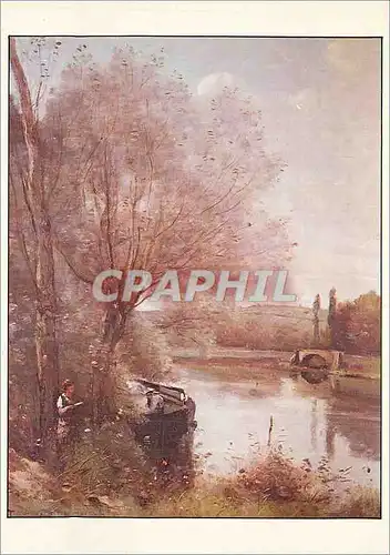 Moderne Karte Reims Musee des Beaux Arts La Liseuse sur la Rive Boisee Corot Jean Baptiste Camille