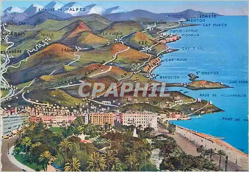 Cartes postales moderne Nice Excursions vers l'Italie et la Chaine des Alpes