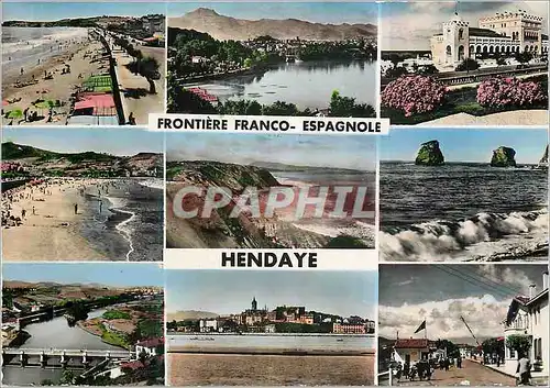 Cartes postales moderne Hendaye Frontiere Franco Espagnole Plage Vue Generale Casino