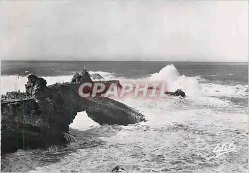 Moderne Karte Biarritz Effet des Vagues sur le Rocher de la Vierge