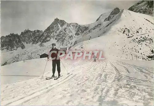 Cartes postales moderne Les Houches (Hte Savoie) Plateau de Bellevue et le Mont Lachat (2111 m) Ski