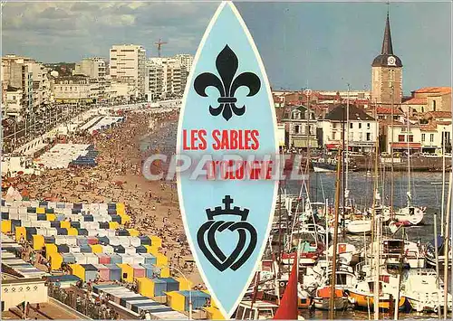 Cartes postales moderne Les Sables d'Olonne Le Port La Chaume et la Plage Bateaux