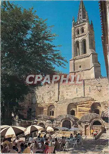 Cartes postales moderne St Emilion Gironde Images de France Le Clocher et l'Eglise Monolithe
