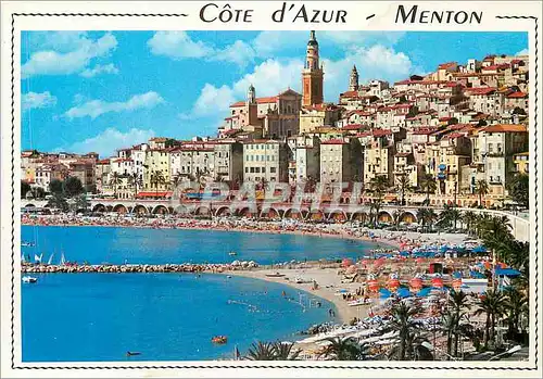 Cartes postales moderne Menton Cote d'Azur Les Plages et la Vieille Ville