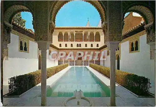 Moderne Karte Palma de Mallorca Pueblo Espanol Patio de Los Arrayanes de la Alhambra de Granada