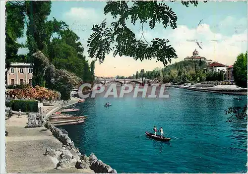 Moderne Karte Torino Sur les Rives du Po et le Mont des Capucins