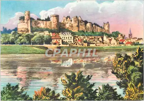 Cartes postales moderne Chinon Chateau du Coudray et les Bords de la Vienne