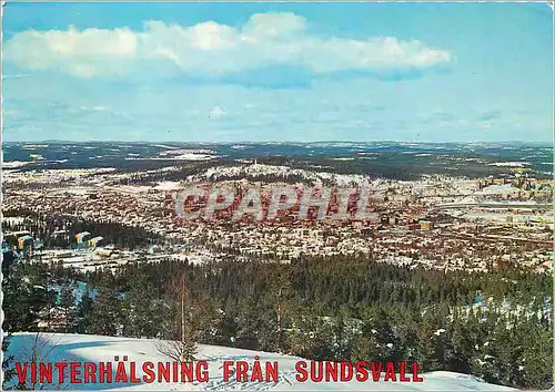 Cartes postales moderne Vinterhalsning Fran Sundsvall Utsikt from Narra Stadsberget