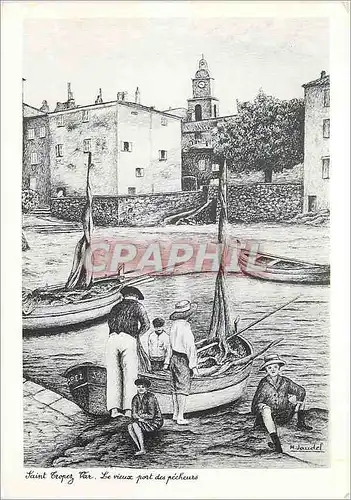 Cartes postales moderne Saint Tropez a la Belle Epoque (Var) Le Vieux Port des Pecheurs