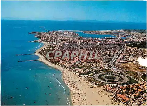 Moderne Karte Cap d'Agde (Herault) Vue Aerienne