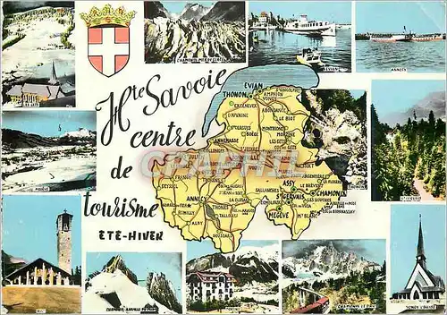 Cartes postales moderne Hte Savoie Centre de Tourisme Ete Hiver Les Gets Megeve Chamonix St Gervais Annecy Bateau