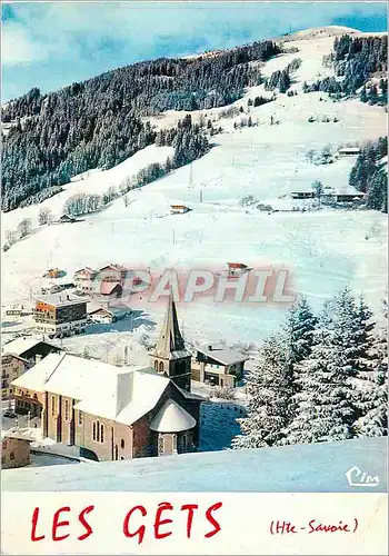 Moderne Karte Les Gets (Hte Savoie) Sports d'Hiver L'Eglise Pistes du Mont Chery