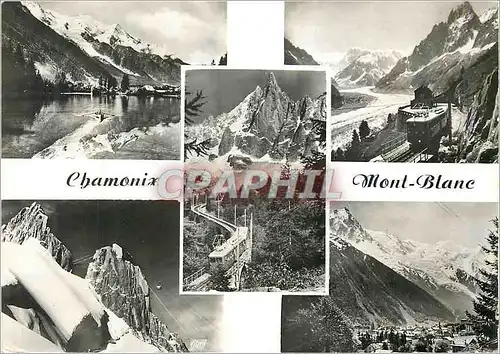 Cartes postales moderne Chamonix Mont Blanc La Plage et le Mont Blanc Chemin de Fer de Montenvers