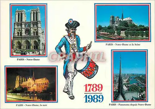 Moderne Karte Paris Notre Dame Vue Generale Revolution Francaise 1789 1989