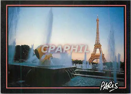 Moderne Karte Paris Le Tour Eiffel Le Jardin du Trocadero et ses Jets d'Eau Taureau