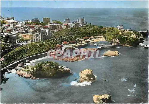 Moderne Karte Biarritz (Pyrenees Atlantiques) Le Port des Peches Le Rocher de Basta