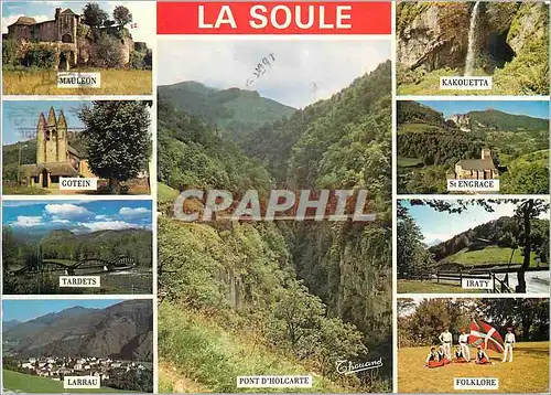Cartes postales moderne La Soule Pays Basque Mauleon Tardets Larrau Folklore Pont d'Holcarte Iraty St Engrace