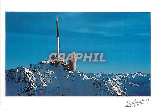 Moderne Karte Hautes Pyrenees Le Sommmet du Pic du Midi de Bigorre alt 2872 m et la Chaine des Pyrenees