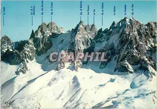 Cartes postales moderne Les Aiguilles de Chamonix Le Triolet La Republique Crepon Blaitiere Le Fou Pic de Lepinay