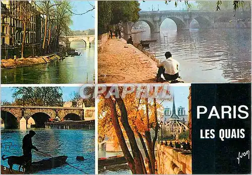 Cartes postales moderne Paris Couleurs et Lumiere de France Les Quais Peche Pecheur