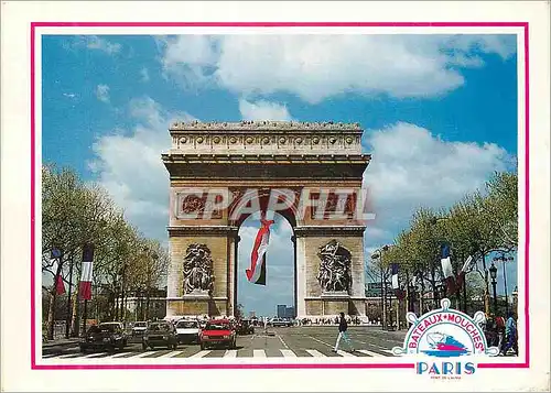 Cartes postales moderne Paris L'Arc de Triomphe Les Champs Elysees Bateaux Mouches