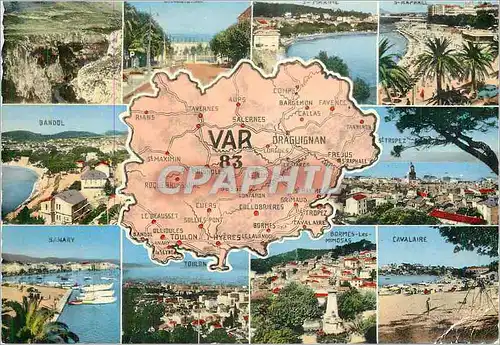 Moderne Karte Le Var Draguignan Ste Maxime St Raphael