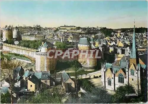 Moderne Karte Fougeres Le Chateau Vue Generale