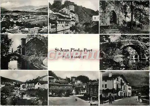 Moderne Karte Saint Jean Pied de Port Pays Basque Souvenir