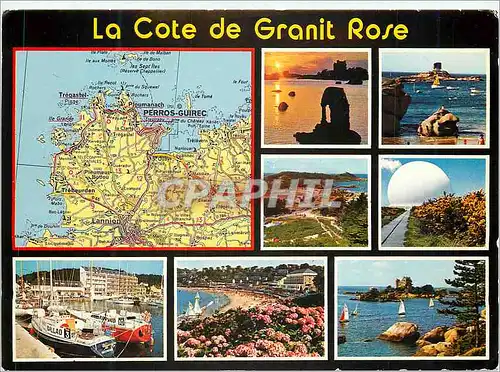 Cartes postales moderne La Cote de Granit Rose la Crique de St Guirec au Couchant