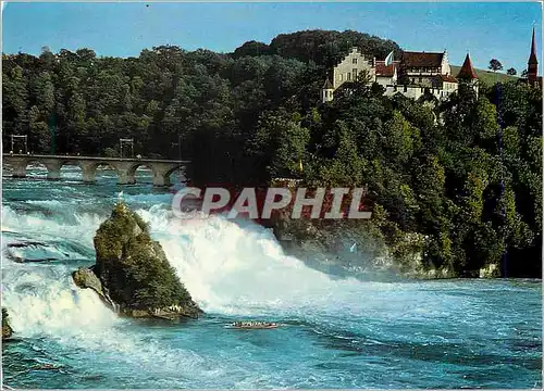 Cartes postales moderne Rheinfall (Schweiz) mit Schloss Laufen