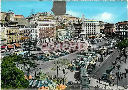 Cartes postales moderne Lisboa Place des Restauradores Tramway